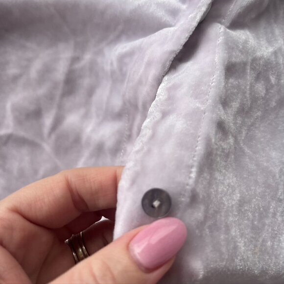 ** Eileen Fisher Velour Button Down Tunic Top Shirt Blouse Powder Pink Sz XL - Picture 11 of 12